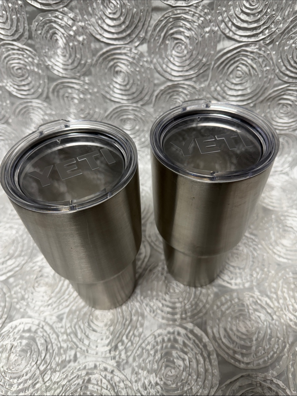 Yeti Stainless Steel Tumblers - Silver Pair